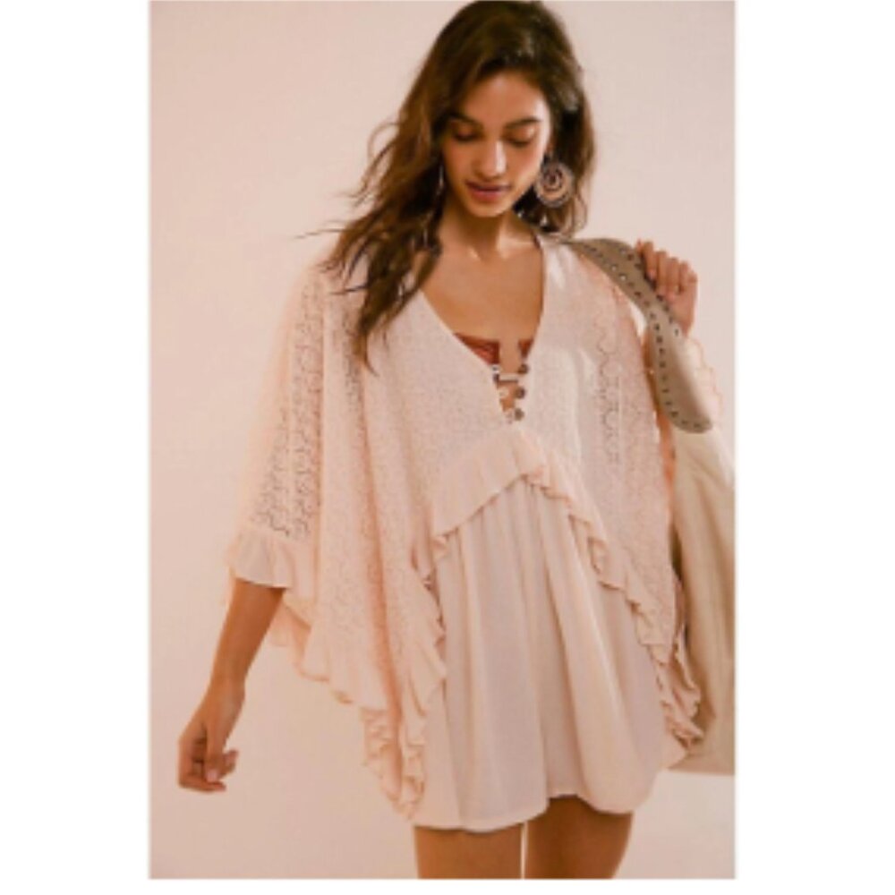 NWOT Free People Women's Natural As You Are Romper Oversized - Picture 2 of 11